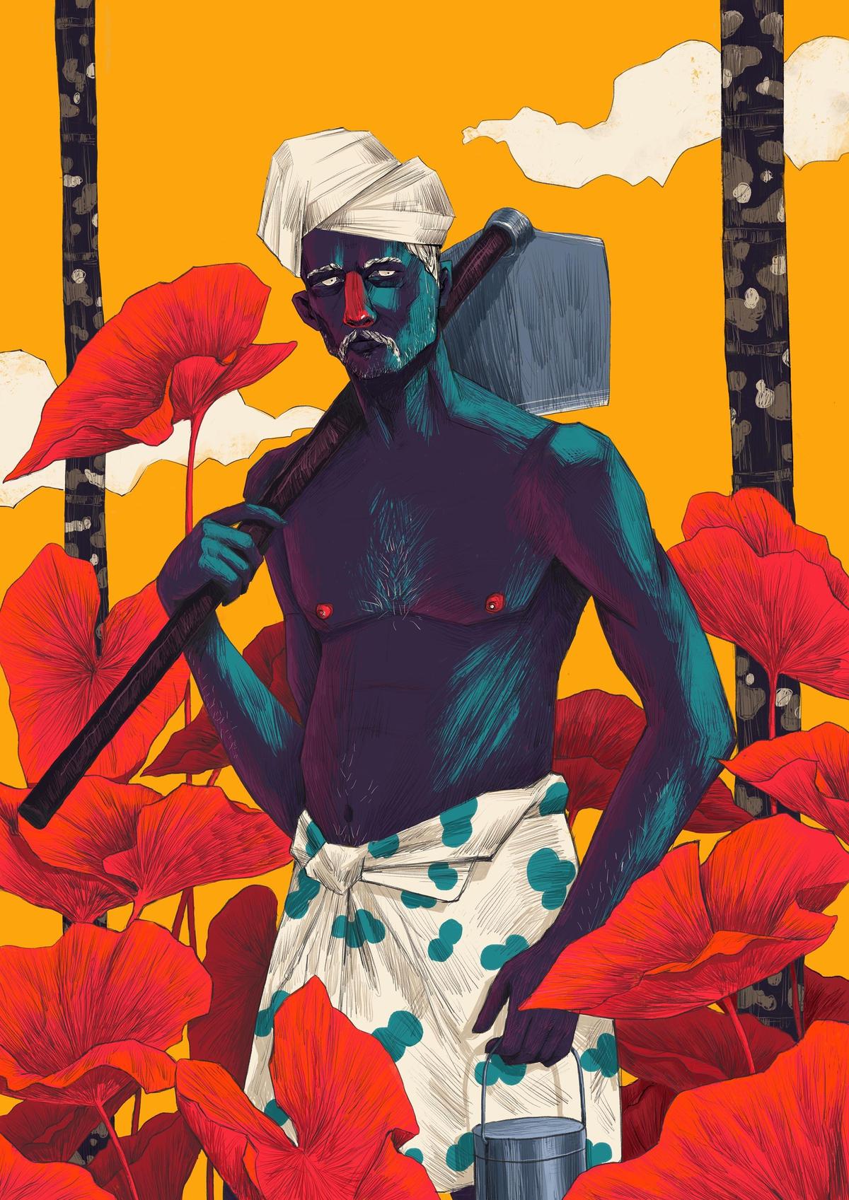An illustration from the first Folks of Kerala series